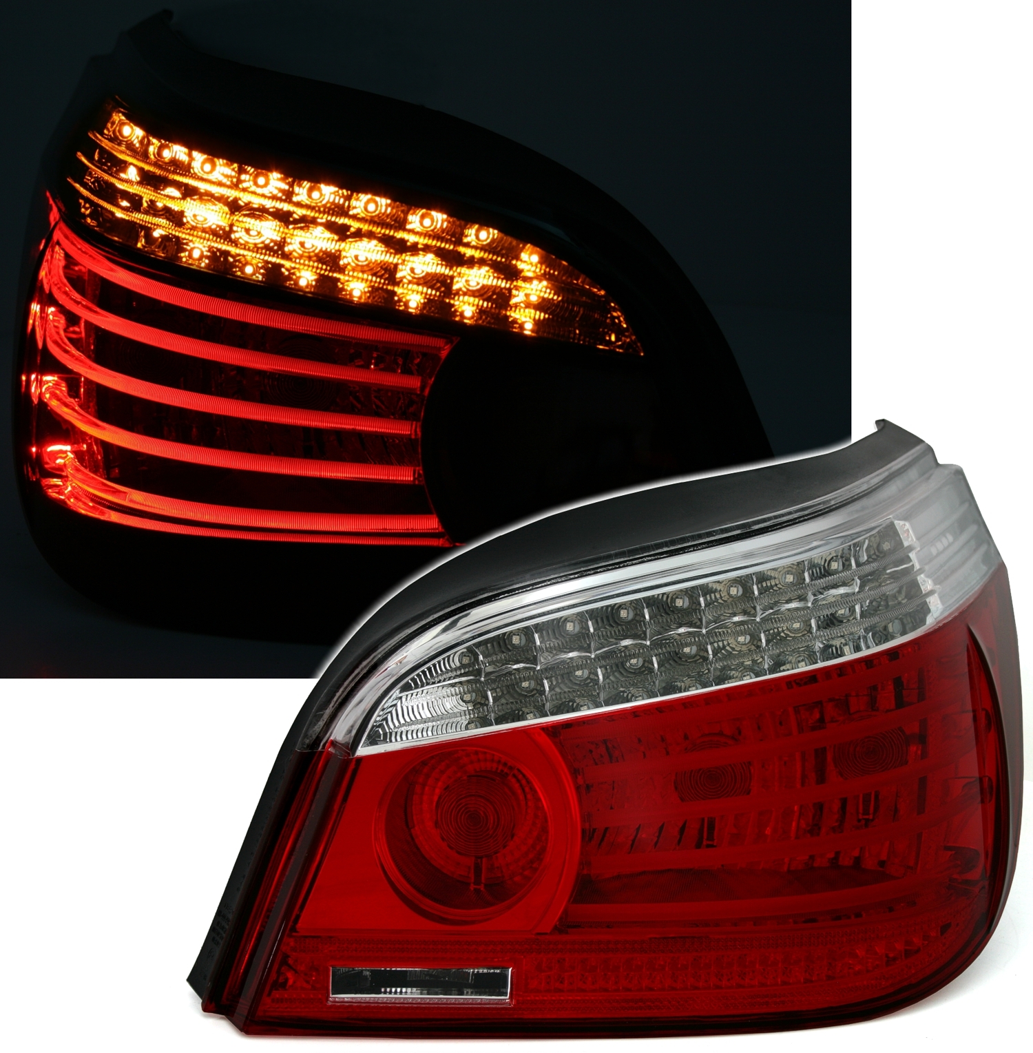 LED Rückleuchten Set in Rot Weiß für 5er BMW E60 mit